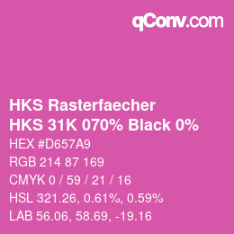 Código de color: HKS Rasterfaecher - HKS 31K 070% Black 0% | qconv.com