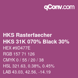 カラーコード: HKS Rasterfaecher - HKS 31K 070% Black 30% | qconv.com