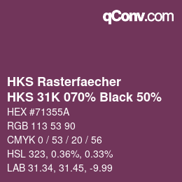 Color code: HKS Rasterfaecher - HKS 31K 070% Black 50% | qconv.com