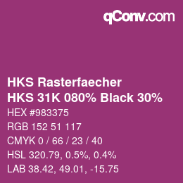 Código de color: HKS Rasterfaecher - HKS 31K 080% Black 30% | qconv.com