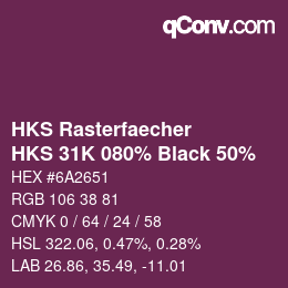 Código de color: HKS Rasterfaecher - HKS 31K 080% Black 50% | qconv.com