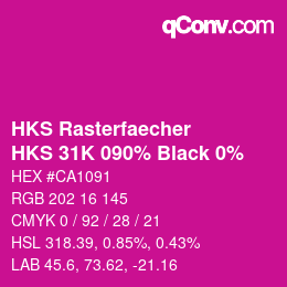 Color code: HKS Rasterfaecher - HKS 31K 090% Black 0% | qconv.com