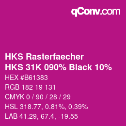 Color code: HKS Rasterfaecher - HKS 31K 090% Black 10% | qconv.com