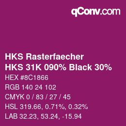 Color code: HKS Rasterfaecher - HKS 31K 090% Black 30% | qconv.com