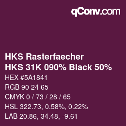 Color code: HKS Rasterfaecher - HKS 31K 090% Black 50% | qconv.com