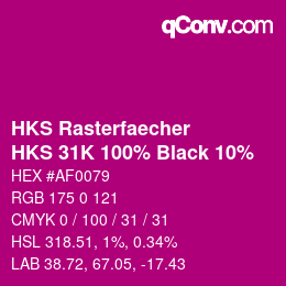 Código de color: HKS Rasterfaecher - HKS 31K 100% Black 10% | qconv.com