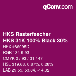 カラーコード: HKS Rasterfaecher - HKS 31K 100% Black 30% | qconv.com
