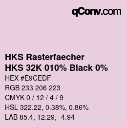 Code couleur: HKS Rasterfaecher - HKS 32K 010% Black 0% | qconv.com