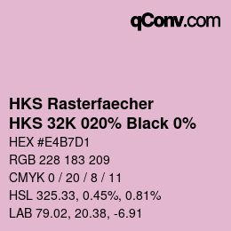カラーコード: HKS Rasterfaecher - HKS 32K 020% Black 0% | qconv.com