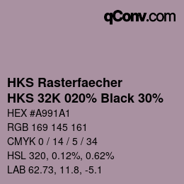 カラーコード: HKS Rasterfaecher - HKS 32K 020% Black 30% | qconv.com