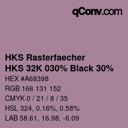 Color code: HKS Rasterfaecher - HKS 32K 030% Black 30% | qconv.com