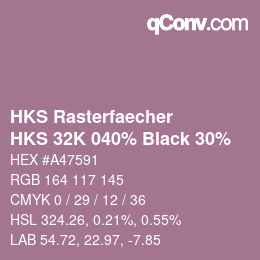 Color code: HKS Rasterfaecher - HKS 32K 040% Black 30% | qconv.com