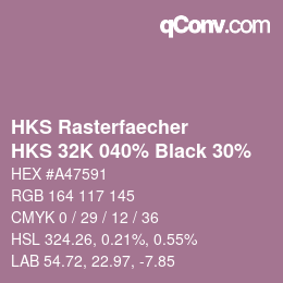 Código de color: HKS Rasterfaecher - HKS 32K 040% Black 30% | qconv.com