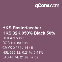 Code couleur: HKS Rasterfaecher - HKS 32K 050% Black 50% | qconv.com