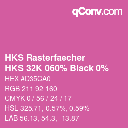 カラーコード: HKS Rasterfaecher - HKS 32K 060% Black 0% | qconv.com