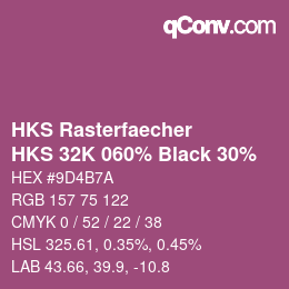 Code couleur: HKS Rasterfaecher - HKS 32K 060% Black 30% | qconv.com