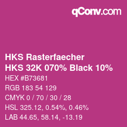 カラーコード: HKS Rasterfaecher - HKS 32K 070% Black 10% | qconv.com