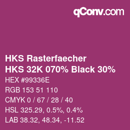 Code couleur: HKS Rasterfaecher - HKS 32K 070% Black 30% | qconv.com