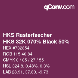 Code couleur: HKS Rasterfaecher - HKS 32K 070% Black 50% | qconv.com