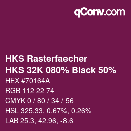 Code couleur: HKS Rasterfaecher - HKS 32K 080% Black 50% | qconv.com