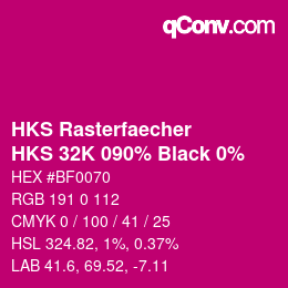 Color code: HKS Rasterfaecher - HKS 32K 090% Black 0% | qconv.com