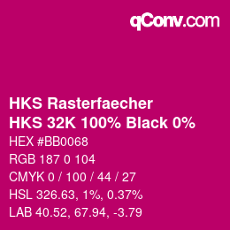 Color code: HKS Rasterfaecher - HKS 32K 100% Black 0% | qconv.com