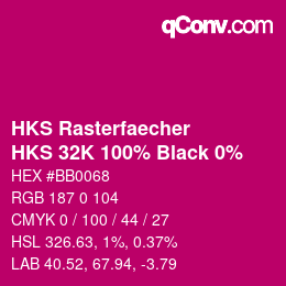 Código de color: HKS Rasterfaecher - HKS 32K 100% Black 0% | qconv.com