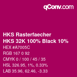 Color code: HKS Rasterfaecher - HKS 32K 100% Black 10% | qconv.com