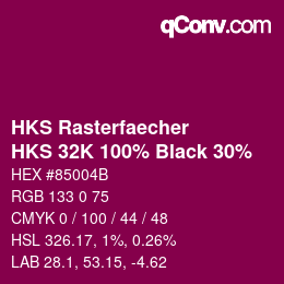 Color code: HKS Rasterfaecher - HKS 32K 100% Black 30% | qconv.com