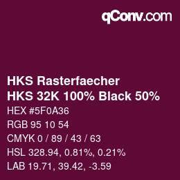 Farbcode: HKS Rasterfaecher - HKS 32K 100% Black 50% | qconv.com