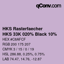 Color code: HKS Rasterfaecher - HKS 33K 020% Black 10% | qconv.com