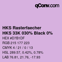 Color code: HKS Rasterfaecher - HKS 33K 030% Black 0% | qconv.com