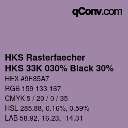 Código de color: HKS Rasterfaecher - HKS 33K 030% Black 30% | qconv.com