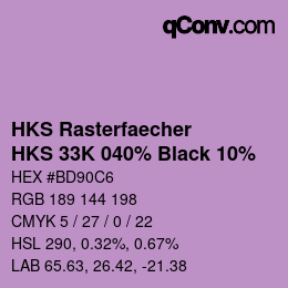 Color code: HKS Rasterfaecher - HKS 33K 040% Black 10% | qconv.com