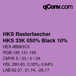 Farbcode: HKS Rasterfaecher - HKS 33K 050% Black 10% | qconv.com