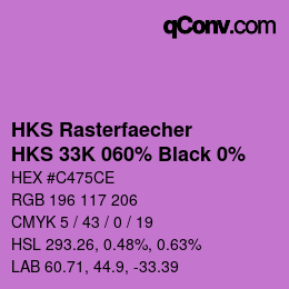Código de color: HKS Rasterfaecher - HKS 33K 060% Black 0% | qconv.com