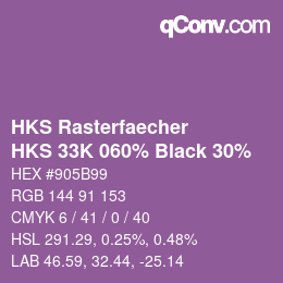 Code couleur: HKS Rasterfaecher - HKS 33K 060% Black 30% | qconv.com