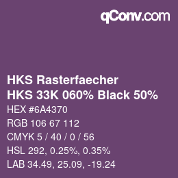 Color code: HKS Rasterfaecher - HKS 33K 060% Black 50% | qconv.com