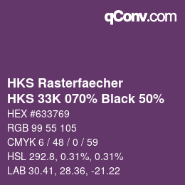 Color code: HKS Rasterfaecher - HKS 33K 070% Black 50% | qconv.com