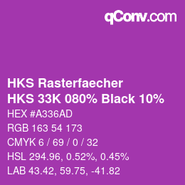 Farbcode: HKS Rasterfaecher - HKS 33K 080% Black 10% | qconv.com