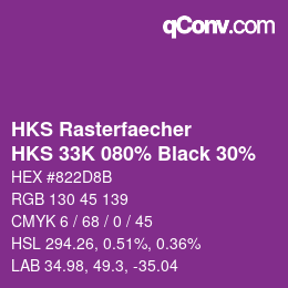 Farbcode: HKS Rasterfaecher - HKS 33K 080% Black 30% | qconv.com