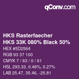 Color code: HKS Rasterfaecher - HKS 33K 080% Black 50% | qconv.com