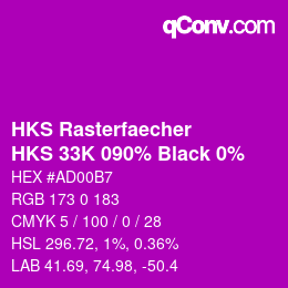 Farbcode: HKS Rasterfaecher - HKS 33K 090% Black 0% | qconv.com