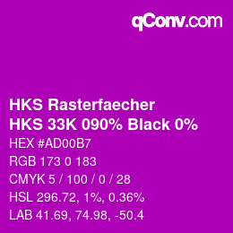 Código de color: HKS Rasterfaecher - HKS 33K 090% Black 0% | qconv.com