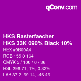 Code couleur: HKS Rasterfaecher - HKS 33K 090% Black 10% | qconv.com