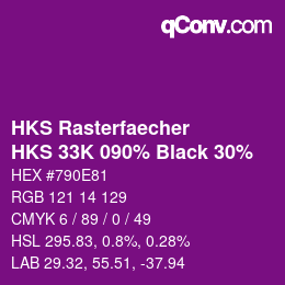 Color code: HKS Rasterfaecher - HKS 33K 090% Black 30% | qconv.com