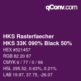 Color code: HKS Rasterfaecher - HKS 33K 090% Black 50% | qconv.com