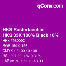Code couleur: HKS Rasterfaecher - HKS 33K 100% Black 10% | qconv.com