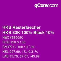 Color code: HKS Rasterfaecher - HKS 33K 100% Black 10% | qconv.com