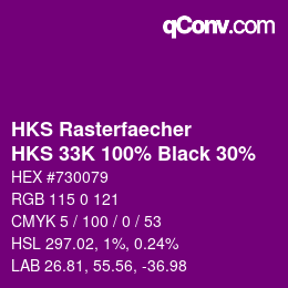 Color code: HKS Rasterfaecher - HKS 33K 100% Black 30% | qconv.com